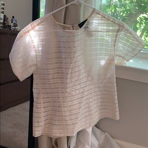 Silk jcrew short sleeve blouse